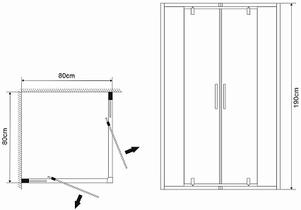 Душевой уголок Grossman Forta GR-8080Fo 80x80 прозрачный, хром