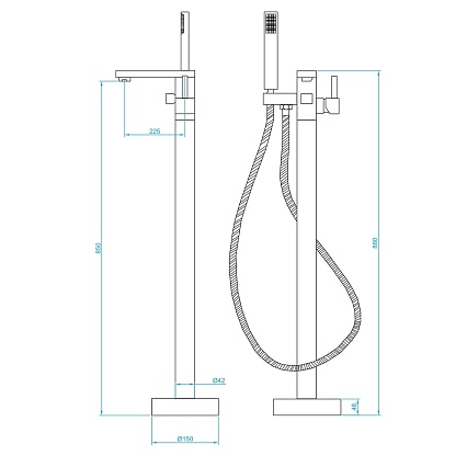 Напольный смеситель RGW Shower Panels SP-350 хром