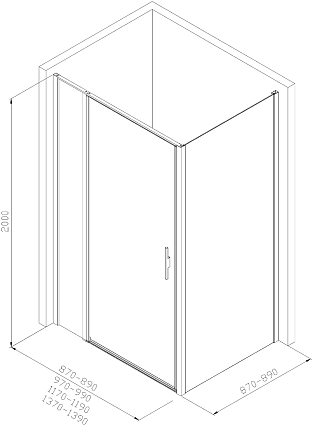 Душевой уголок Allen Brau Priority 100x90 3.31030.BBA + 3.31045.BBA, прозрачный, черный браш