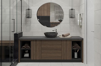 Дизайн-проект ванной комнаты "Аутентичный минимализм"