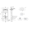 Подвесной унитаз с инсталляцией Valsir Winner S KIT VSCR 7334NEMT Slim P4, 4в1, кнопка хром