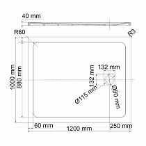 Поддон для душа WasserKRAFT Neime 19T10 120x100, черный мрамор