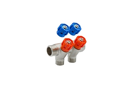 Коллектор VRT 3/4"x1/2", с регулировочными вентилями, 2 выхода 524076
