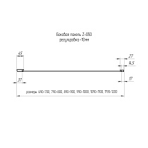 Боковая стенка RGW Z-050-3B 100x200 черный, прозрачное