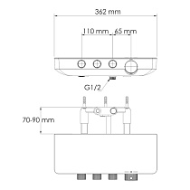 Смеситель для душа WasserKRAFT Elbe 7499 Thermo на 3 выхода, хром/черный