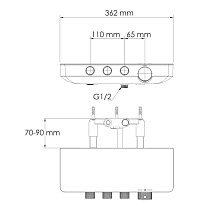 Смеситель для душа WasserKRAFT Elbe 7499 Thermo на 3 выхода, хром/черный