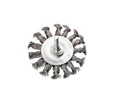 Щётка, витая стальная проволока №087 (100 мм; хвостовик 6 мм) для дрели АТАКА 22419