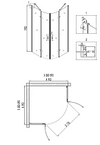 Душевой уголок Niagara Nova NG-6615-08 90x90 прозрачный, хром