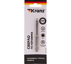 Сверло по стеклу и керамике 6 мм, шестигранный хвостовик Kranz KR-91-0642