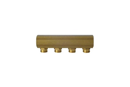Коллектор латунный Giacomini 1 1/4" м/м, 4 выхода, н/р, база 18 мм, 50 мм R551SY044 040-0606