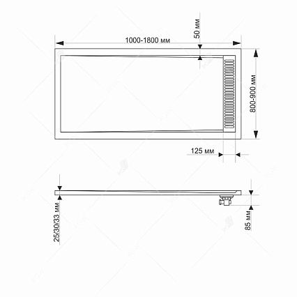 Поддон для душа RGW STM-W 80x100 каменный, комплект