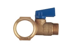 Коллектор Tiemme 2 отвода, с шаровыми клапанами 1х1/2&quot;(16) (латунь) синие ручки 1820042