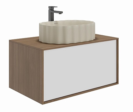 Мебель для ванной Kerama Marazzi Atollo 80 см со столешницей, белый матовый