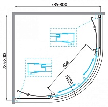 Душевой уголок BelBagno DUE-R-2-80-C-Cr 80x80 прозрачный, хром