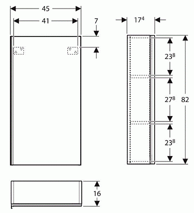 Шкаф подвесной Geberit Acanto 45 см