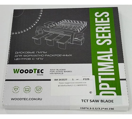 Пила подрезная коническая 150x4.3-5.5/3.2х45 мм, Z36 Woodtec ВИ 343327