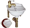 Раковина Migliore Milady 32 см ML.MLD-25.742S.D2 отверстие слева, декор золото