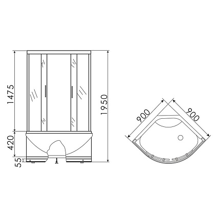 Душевой уголок Erlit Comfort ER0509T-C4