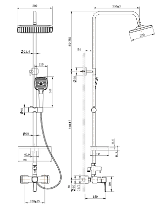 Душевая стойка Lemark Evitta LM0560C