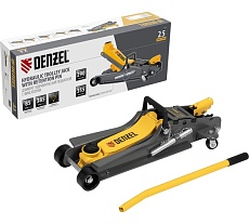 Домкрат гидравлический подкатной Denzel с фиксатором, 2,5 т, 85-385 мм 51232