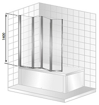 Шторка для ванны Cezares Pratico PRATICO-V-4-100/140-C-Cr 100x140 прозрачная