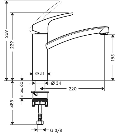 Смеситель для кухни Hansgrohe Focus E2 31806000