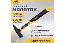 Слесарный молоток Deli DL442003 300гр (квадратный боек фиберглассовая рукоять) 98440