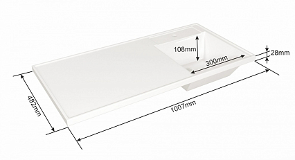 Мебель для ванной Санта Марс 100 см (рак.Лидер 100см) напольная, белый