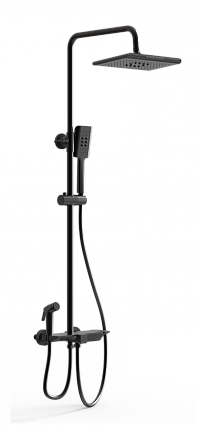 Душевая стойка Wonzon&Woghand WW-B3310-MB термостат, черный матовый