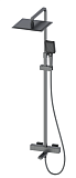 Душевая стойка Oliveeka D-Line OL-739901-BGM с термостатом, оружейный металл