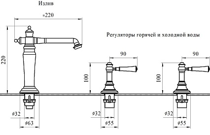 Смеситель для раковины Радомир Рейн хром