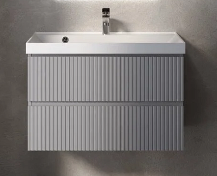 Тумба с раковиной AQUAme S1 80 см серый