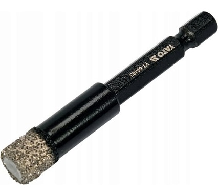 Коронка алмазная по плитке 10 мм, HEX Yato YT-60403