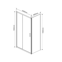 Душевой уголок Vincea Garda VSR-1G9015CLB 150x90 черный, прозрачный