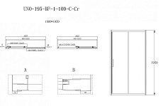 Душевая дверь BelBagno UNO-195-BF-1-100-C-Cr 100x195 прозрачная