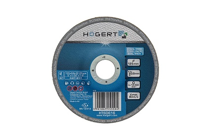 Диск отрезной по стали (125x0.8x22.23 мм) Hoegert Technik HT6D616