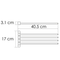 Полотенцедержатель WasserKRAFT K-1034NICKEL четверной, никель