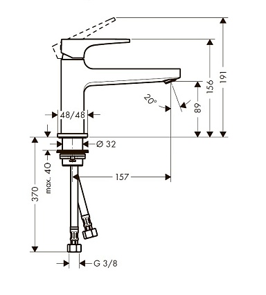 Смеситель для раковины Hansgrohe Metropol 100 74502000