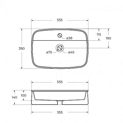 Раковина Cezares CZR-6580 55.5 см белый