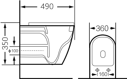 Подвесной унитаз Grossman Color GR-4455S 49x36x35 с микролифтом, белый