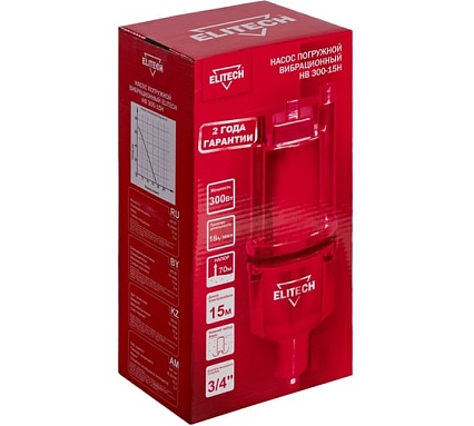 Вибрационный насос Elitech НВ 300-15Н 205624