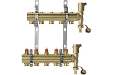 Комплект коллекторов Danfoss FHF-5 set с кронштейнами и воздухоотводчиками 5 контуров 088U0705