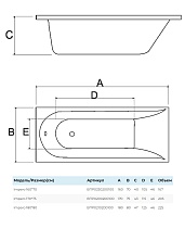 Акриловая ванна Alba Spa Impero 180x80 белый ВПР0210200100