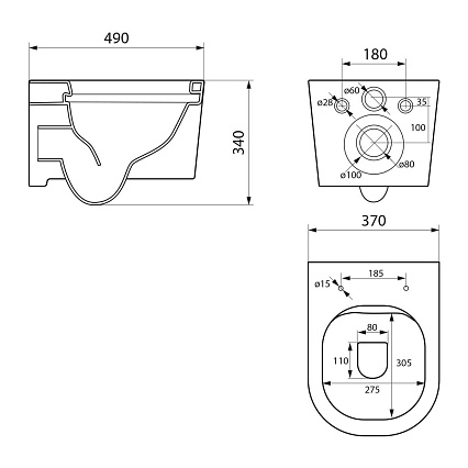 Подвесной унитаз Point Веста PN41701 с сиденьем микролифт, белый