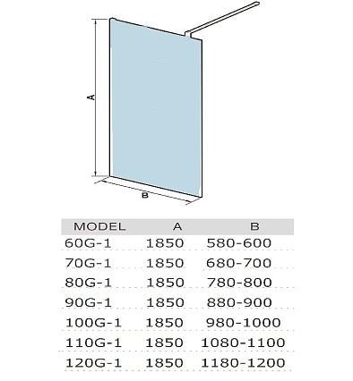 Душевая перегородка WeltWasser WW400 80G-1 80x185 прозрачная, 10000002937