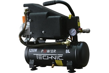 Компрессор Power Technic коаксиальный, 220В, 1250Вт, 170 л/мин, ресивер 8 л ACD170/008