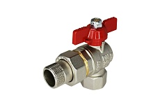 Шаровой кран ELSEN угловой, 1&quot;, НВ, ручка-бабочка, с разъемным соединением EV10.5201