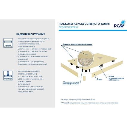 Поддон для душа RGW ST-Be 16152012-03 120x100 бежевый