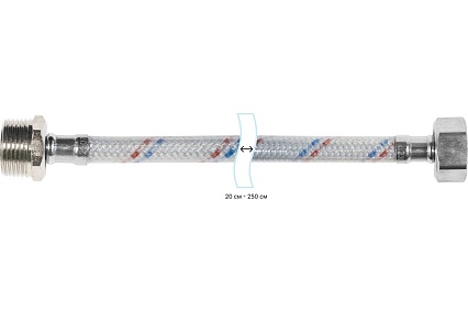 Гибкая подводка для воды ЦС нейлон, 3/4”Г х 3/4"Ш L-250 см, штука ГП002133