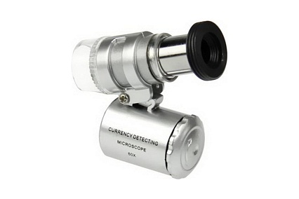 Микроскоп Pro Legend 60x мини, с подсветкой (2 LED) и ультрафиолетом PL4444